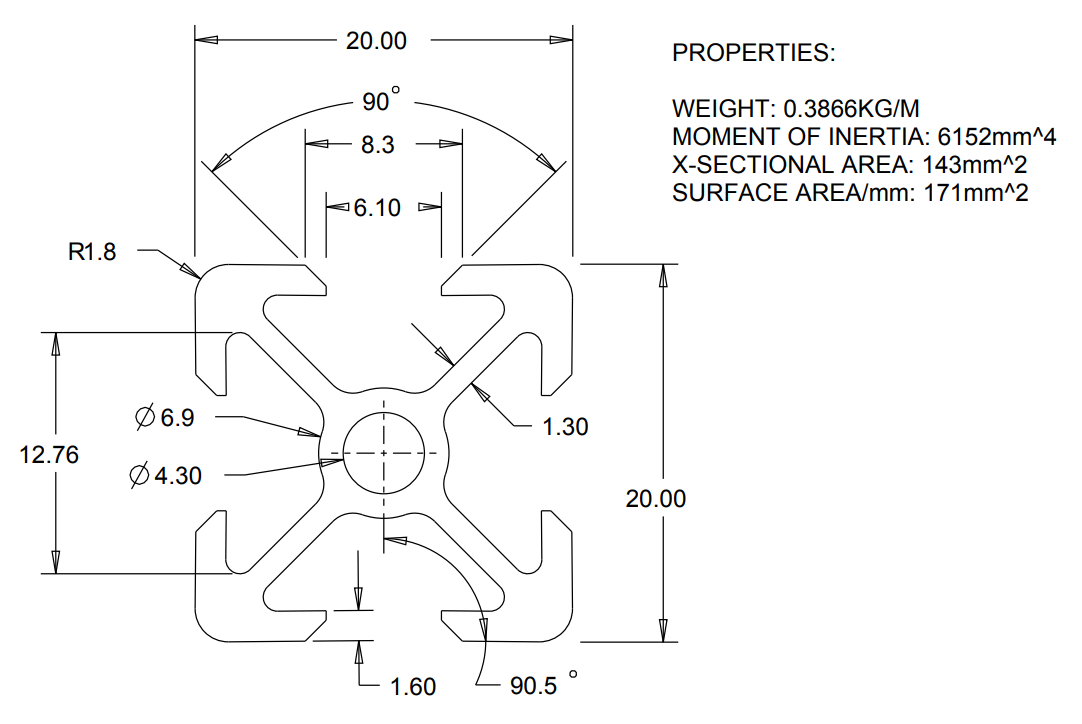 2020 T-slot V-slot aluminum frame t slot v slot tslot vslot